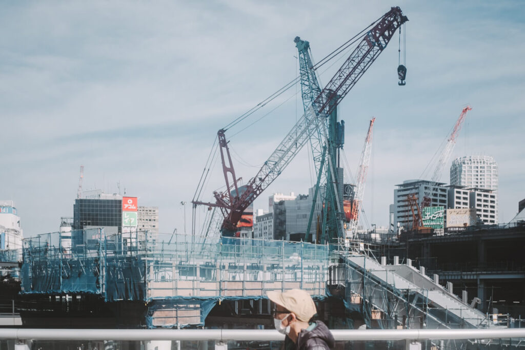 開発工事中の渋谷駅周辺